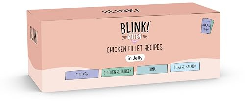 Blink! Wet Kitten Food Chicken & Fish Selection in Jelly 40x85g