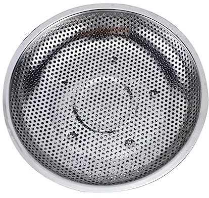 SOIMISS Vassoio Rotondo per Cottura a Vapore in Acciaio Resistente 22,5 Cm, Piatto Multifunzionale per Frutta e Verdure, Vassoio Scoladischi Fori Uniformi per Cucina Domestica