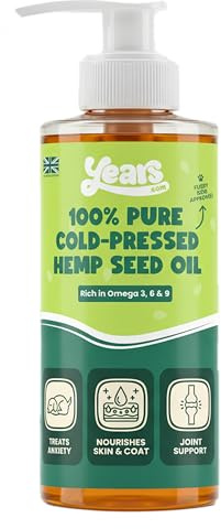 YEARS Cold Pressed Hemp Oil for Dogs UK | 250ml | 100% Natural Calming Oil for Dog Anxiety Relief