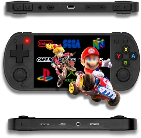 GameBox V2 | Console de Jeu Portable +15 000 Jeux-Écran Haute résolution Full HD 4 + mémoire 128 Go Extensible,Licence Linux 2.0,WiFi, Multiplayer + 4 Rear Triggers R1/L1 R2/L2,Prise Jack + Speakers