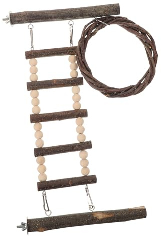 HEMOTON Escalera de Madera para Entrenamiento de Pájaros Escalera de para Periquitos y Aves Pequeñas Juguete para Jaula la y de Mascota