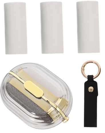 BCOATH Rullo Antipelucchi Portatile Mini Riutilizzabile con 4 Pezzi per Rimozione Peli di Animali su Vestiti e Divani, Design Doppia Funzionalità e Manutenzione Semplice