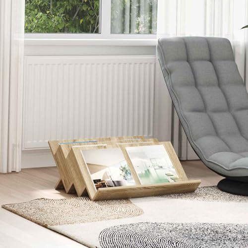 Ziaphsol Étagère à revues en chêne Sonoma - 65 x 53 x 28,5 cm - En bois - Avec 3 étagères - Pour magazines, journaux, prospects, organisations dans le salon, le bureau