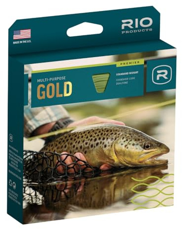 RIO PRODUCTS Premier Gold Fly Line, Easy to Cast Flies from Size 2 to 22, Ultimate All-Around Fly Line with Ultra-Slick Performance, Moss/Gold, 90ft, WF6F