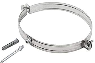 Collare di fissaggio inox per canna fumaria - Staffa a parete semplice - Staffa di ancoraggio per tubo (Ø 80 mm)