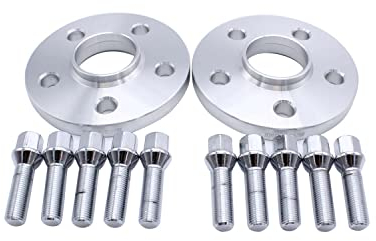 TAKPART 2 Stück 15mm Spurverbreiterung Distanzscheiben Set Ø57.1 5x100mm mit 10 Stück Radschrauben M14x1.5