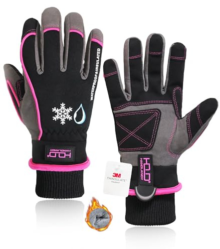 HANDLANDY HLDD Waterproof & Windproof Winter Gloves for Men Women, Touchscreen Thermal Gloves for Cold Weather, Ski Snowboard Work Glove