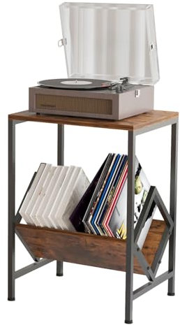 VonDream Record Player Stand with Vinyl Album Storage for Home