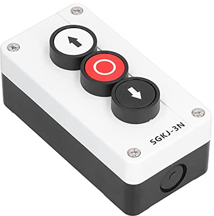 Momentary Switch Station Box, Emergency Stop Switch Up Down Push Button Up and Down Stop Control Push Button for Winch Roller Door Truck Tail Lift Waterproof IP32 (SGKJ-3N)