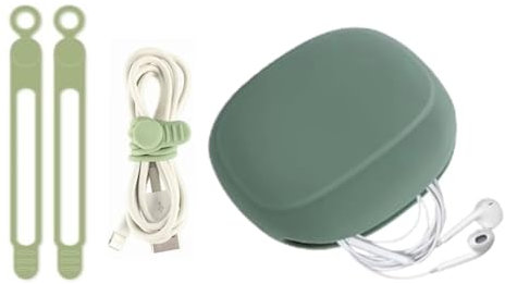 Funda Auriculares,Almacenamiento para Auriculares de Silicona Mini Funda de Transporte Funda Cascos Inalambricos Estuche para Auriculares Cable USB y Mini Artículos