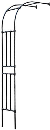 2.4m Heavy duty Black Metal Tubular Garden Arch for Rose Climbing Plants Half Side Design Wedding & Garden Decoration