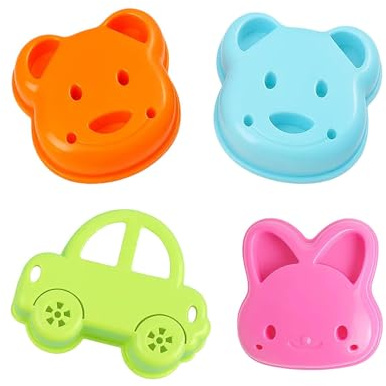 4 Pcs Sandwich Cutters for Children, Sandwich Cutter, Animal and Vehicle Shaped Sandwichs Molds Set, for Kids Making Sandwiches Burgers and Toast, Breakfast and Lunch