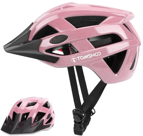 TOMSHOO Bike Helmet Adults with Removable Visor, Reflective | Lightweight Mountain & Road Cycle Helmet with Adjustable Strap 31 Vents, Bicycle Helmet for Men Women (Head Sizes 58-61cm)