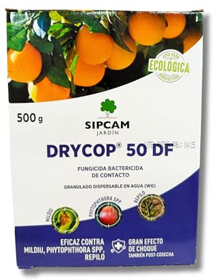 Cobre DRYCOP 50 DF Ecológico 500 GR para diluir hasta en 125 litros de agua MUY EFECTIVO | Fungicida y Bactericida | Contra Mildiu o Mildium, Monilia, Aguado, Repilo, Alternaria... | Nexum Market