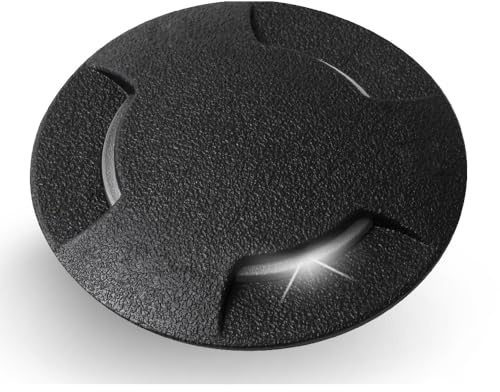 Britalia BRCECI-120-3L-BL LED Black Outdoor Round Recessed Ground Wall 3 Light Dome Head Diffuser Light 12cm Diameter | Coastal IP67 | CCT 3W | 2700k Warm White 4000k Cool White 6500k Daylight
