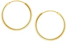 My Gold Damen Mädchen Creolen Ohrringe Gold 585 Echtes Gelbgold (14 Karat) Klein Mini Ø 13mm Goldohrringe Sunset shiny C-04109-G401