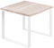 LAMO Manufaktur Esstisch Küchentisch Schreibtisch Couchtisch aus Massivholz, mit Baumkante 60x60x76 cm (AxBxH), Modern, Roh/Weiss, LBB-01-A-001-9016M