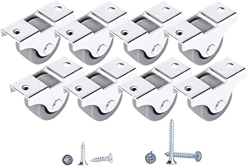 SKIR'CO Paquete de 8 ruedas pequeñas de 25 mm para muebles, ruedas de goma, no giratorias, ruedas fijas, dirección unidireccional, tornillos incluidos (8)