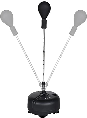 ForzaFit Verstellbarer Fußboxsack - verstellbar 120 bis 160 cm - Boxtrainer - Punchingball auf Ständer, Schwarz, L