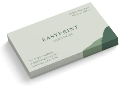 Visitenkarten | 350 g Qualitätsdruck | 1-seitig | Text + Farbe sofort anpassen | 85 x 55 mm | sofort gestalten | Design Mountain | hochwertig (Grün, 50 Stück)