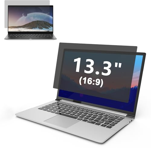 SOPPY Blickschutzfilter, 13,3 Zoll Laptop Blickschutzfolie, Laptop Screen Filter Datenschutzbildschirmfilter mit Sichtschutz, Anti-Blaulicht und Blendschutz (16:9, 294 x 166 mm)