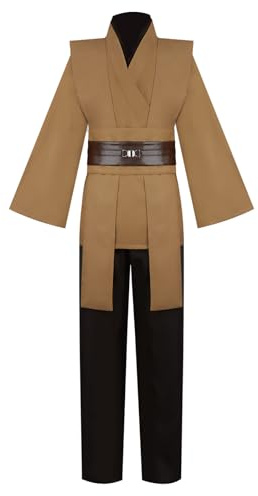 Gothden - Disfraz de Jedi con túnica y capucha, conjunto completo de caballero para Halloween, cosplay, para hombres adultos