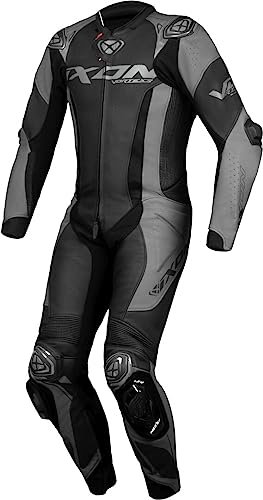IXON Vortex 3 1-Teiler Motorrad Lederkombi (Black/Gray,XL)