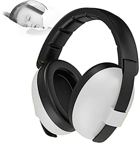 YANKUIRUI Ear Defenders Baby Noise cancelling headphones For Age 0 To 3 Years Toddlers at Plane, Firework, Concert, Cinema (White)