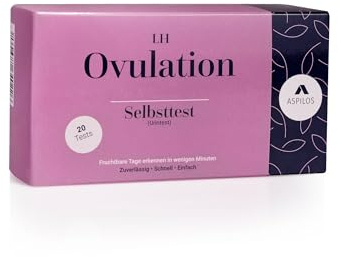 ASPILOS Ovulation Schnelltest 20 Stk. - Ovulationstest für Zuhause - Schnelles Ergebnis - Zuverlässig & Präzise - Medizinische Tests in Labor-Qualität