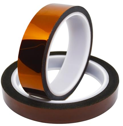 senvenelec (33m × 25mm × 2 rolls, 3D Drucker Hitzebeständiges Tape Polyimid, Elektronik Isolierband, hitzebeständiges Abdeckband.