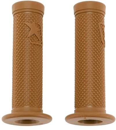 Hihaha 7/8 22mm 15/16 24mm Universal Motorcycle Hand Grips Cover Non Slip Rubber Handlebar Grip for Motorcycle Scooter Bicycle ATV Light Brown 1pair