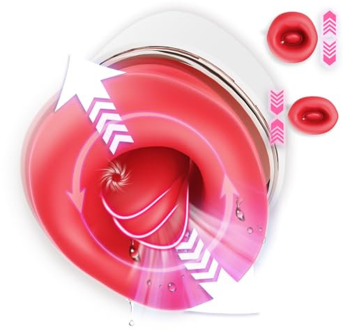 Sauger Vibrator Sex Spielzeug, Vibration für Frauen mit 3 Saugmodi 10 Zungenlecken 360°Rotierende Sexspielzeug für Klitoris Stimulator Erotik Sex Toys Sex Spielzeug für die Paare (Rot)