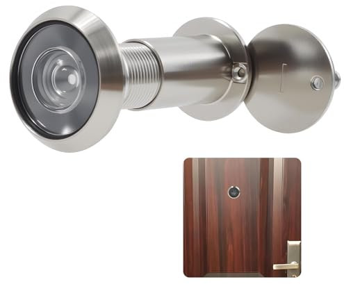 Judas de porte grand angle 200° en verre optique, pour portes de 35 – 60 mm, ø16 mm, capuchon de confidentialité, Zinc Nickel, sécurisez votre entrée
