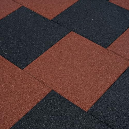 Vopese Losetas de Goma protección de caídas 6 Unidades 50x50x3cm Rojo protección anticaídas