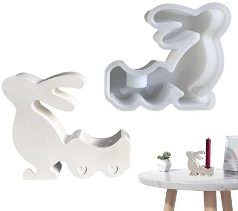 in silicone per Pasqua, per colata di Pasqua, stampo in silicone con coniglietto pasquale, in gesso per versare Pasqua, in silicone per candele in gesso e sapone