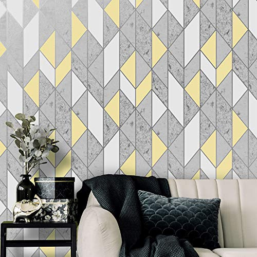 Super fresco Yellow Milan Geometric Wallpaper