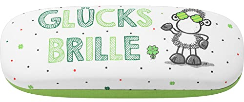 Sheepworld Brillenetui mit Motiv Endlich | Hartschalen-Etui, 17,5 cm x 6 cm, Gelb | Geschenk, Geburtstag, lustiges Geschenk | 47965