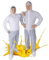 Paintbutler - 3x PP-Schutzanzug mit Kapuze - Maleranzug - Einweg - Overall zum Schutz vor Farbspritzern, Baustaub, Glaswolle, Schmutz - Weiß (M)
