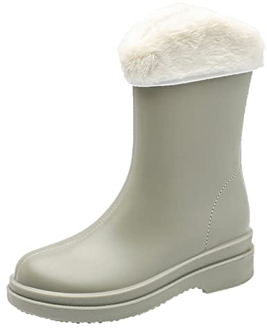 Rumity Gummistiefel Damen Boots Regenstiefel Kurzschaft Röhre Reitstiefel Wasserdicht Rutschfeste Gummistiefeletten Wasserschuhe Schuhe Gartenschuhe Damen Bench Boots Damen