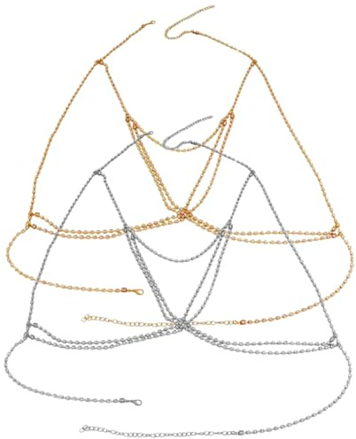 WRITWAA 2st Rhinestone Kroppskedja För Kvinnor Och Elegant Body Chain Smycke För Festival Och Fester