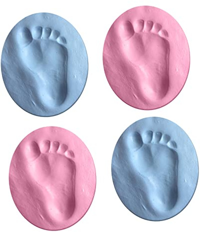 TOYANDONA 4 Pcs Baby Hand and Footprint Casting Mold Kit Mud Material Easy to Use Keepsake Ornament for Newborns and Baby Birthday Decoration