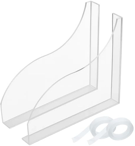 QhgPnt Bath Splash Guard, Shower Splash Guard, Sink Splash Guard, 2 Pack Acrylic Water Splash Guards for Bathroom Sink, Corner Basin, Shower Water Stopper Barrier