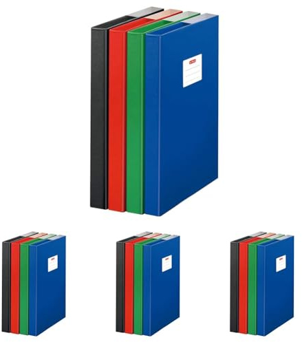 Herlitz 5424007 Heftbox A4 PP, farbig sortiert - keine Farbauswahl möglich! (Packung mit 4)