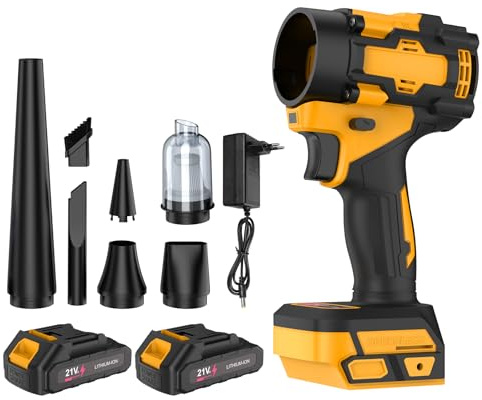 Soplador de batería turbo y aspiradora 2 en 1 para baterías Makita de 18 V, motor sin escobillas de 80.000 rpm, velocidad de aire de 600 m/s, potencia de succión de 11000 pa, soplador de hojas para