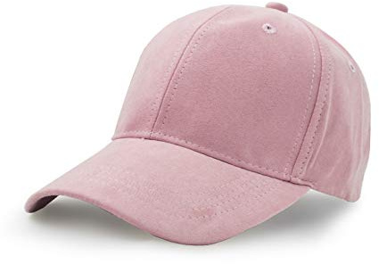 UltraKey Wildlederimitat Baseball Cap, Unisex Wildlederimitat Leder Einstellbare Schlicht Hut Baseball Cap Rosa