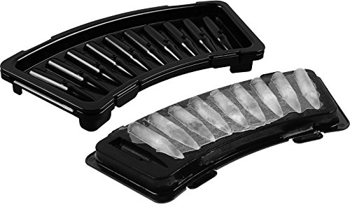 Eiswürfelform Patrone - Schwarz - 10 Fächer für Eiswürfel in Patronenform mit Deckel
