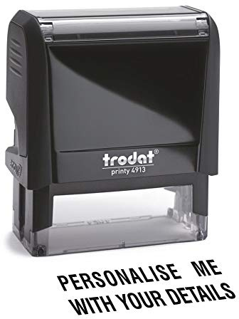 Trodat Printy 4913 Custom Self-Inking Stamp – Personalised Text Stamp, Up to 6 Lines, 57 x 21 mm – Eco-Friendly, Portable & Refillable – Replacement Ink Pads Available – Stamps4u UK