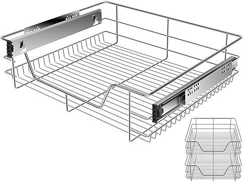 KESSER® Teleskopschublade 2x 60 cm ✓ Küchenschublade ✓ Küchenschrank ✓ Korbauszug ✓ Schrankauszug ✓ Vollauszug ✓ Schublade