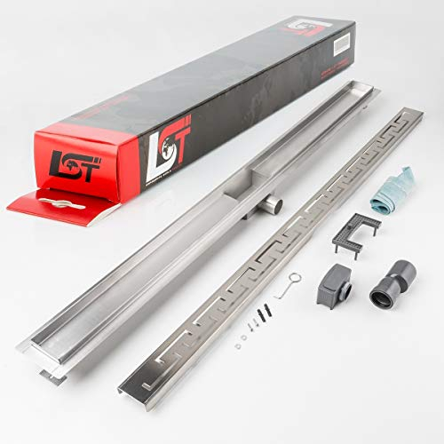 LST Duschrinne griechisch 1200 x 70 mm höhenverstellbar Boblauf Duschrost Bogen