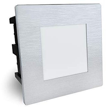 SSC-LUXon LED Treppenleuchte Piko-SQ Edelstahl gebürstet - Licht für Stufen & Absätze im Außenbereich IP65 230V 1,5W warmweiß